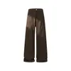 Pantalones Cargo de Pierna Ancha para Hombre Estilo Retro Americano, Corte de Guadaña Tricolor, Aspecto de Gama Alta, Adelgazantes y que Alargan la Figura, Versátiles para el Trabajo Diario, Pantalones Largos