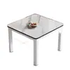 Mesa de comedor y sillas familiares para espacios pequeños, mesa de comedor cuadrada moderna y simple para el hogar con juego de mesa y sillas de vidrio templado