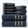 Conjunto de Toalhas Quadradas de Algodão Puro com Borda Dourada Transfronteiriço Conjunto de 8 Peças para Lavar o Rosto e Banho Conjunto Multipeças Atacado Pode Ser Rotulado