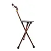 Silla Bastón Plegable, Taburete Triangular de Caña, Silla Bastón Plegable Portátil de Doble Uso, Silla Bastón Multifuncional Ajustable para Cuidado de la Salud