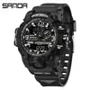 Reloj Electrónico de Moda Transfronterizo Sanda para Hombre Resistente al Agua Luminoso Despertador Multifuncional Reloj Deportivo para Hombre en stock Suministro Directo
