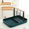 Estante para tazas estilo chino, estante de almacenamiento para tazas, estante colgante para tazas de vidrio, estante para tazas de té boca abajo, estante para vasos de agua de sala de estar