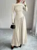Otoño Invierno 2026 Transfronterizo Nuevo Estación Independiente de Amazon Ropa para Mujer Europea y Americana Un Hombro Plisado Ajustado Vestido Largo
