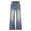 Lavagem retro americana com efeito bigode de gato, jeans bordado em ponto cruz, unissex, modelagem solta, casual, emagrecedor, estilo reto, moderno para o outono