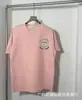 Camiseta Roja de Verano de Manga Corta con Logo Blanco de Casablanca, Marca de Moda Tendencia, Cuello Redondo, Estampado Minimalista, Redondo, Niche Casa
