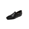 Zapatos de Salón de Un Solo Color con Pliegues y Escote Profundo Inspirados en Diseñador, Nuevos para Primavera 2026, en Borgoña con Crin de Caballo y Piel Genuina