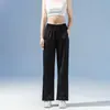 Pantalones Deportivos Nuevos de Verano 2026 Seda de Hielo Frescos Versátiles de Pierna Ancha Pantalones con Protección Solar Pantalones Rectos para Mujer Pantalones Largos Casuales Mujer