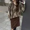 Ropa Especial Zhengqi / Nuevo Suéter Cardigan de Punto Grueso de Lana Polar con Cuello Redondo de Manga Larga Otoño-Invierno Talla Grande