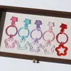 Estilo Coreano Dulce Acrílico Estrella de Cinco Puntas Anillo para Libros Hebilla Llavero Colgante Figura de Muñeco DIY Cuentas Perler Accesorios Decorativos