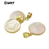 WT-JP374 Mini Compacto Diseño de Corazón Tallado Blanco Reflectante Concha Colgante Pequeño diy Accesorios de Joyería Hechos a Mano