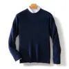 Suéter Masculino de Lã Outono Inverno Pulôver Malha Colmeia Casual de Negócios Versátil Suéter Básico para Homens Atacado Transfronteiriço