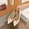 Zapatos de tacón bajo para mujer, estilo dulce, con lazo, punta fina, boca poco profunda, corte lateral, suela suave, para ir al trabajo, Mary Janes, 2026 nuevo, con altura interior