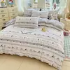 Set de Cuatro Piezas para Dormir Desnudo Transpirable Grado A para Mamá y Bebé Sensación de Nube Esponjosa Muselina de Doble Capa Ropa de Cama para Dormitorio Set de Tres 3 o Cuatro 4 Piezas Sábana Funda de Edredón