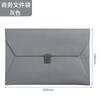 Bolsa de archivo de cuero A4, bolsa de información de almacenamiento comercial, gran capacidad, bolsa de archivo de estilo coreano con hebilla, impermeable, gran capacidad, archivo de oficina