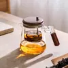 Bule Conjunto de Chá Xícara Elegante Bule para Infusão de Chá Xícara para Infusão de Chá Separação de Água e Chá Doméstica Utensílio para Preparo de Chá Vidro Magnético Grande Capacidade