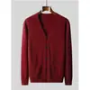 Comércio Exterior Cardigan de Tricô Masculino Negócios Casual de Alta Qualidade Gola V Cor Sólida Suéter Masculino Simples Suéter de Primavera e Outono Roupa Masculina