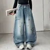Pantalones vaqueros de pierna ancha para niñas, nuevos y elegantes pantalones infantiles para primavera y otoño 2026, pantalones largos de otoño, pantalones de pierna recta para niñas mayores