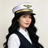 Chapéu de capitão piloto para mulheres, adereço para apresentação de palco, festa à fantasia sessão de fotos uniforme retrô chapéu de marinheiro