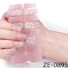 Adesivos de Unha Zhengxiang Semi-Transparentes Cor Verde Cebola Filme de Esmalte à Prova d'Água e Manchas Adesivos de Unha com Folha de Ouro e Prata Transfronteiriços Europeus e Americanos Sem Cozimento