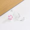Aretes de Plata S925 Flor Diamante Rosa Personalidad de Niña Flor Rosa Fresca Dulces Aretes de Hebilla de Rosca