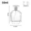 Em estoque para atacado: Frasco de perfume octogonal de vidro de alta transparência 30ml com bico de 15mm, frasco vazio para fragrância e cosméticos com spray de pressão