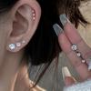 Pendientes de plata de ley S999 con circonitas de amor, ligeros, de lujo, con estrellas de nicho, clavos de hueso binaurales, pendientes frescos de alta gama al por mayor