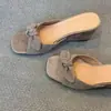 Pantuflas de Punta Cuadrada y Abierta sin Cierre con Lazo 2026 Nuevo Estilo Verano y Otoño Slip-On Moda Casual Versátiles Zapatos para Mujer