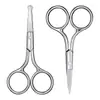 Tesoura de Aparar Sobrancelhas em Aço Inoxidável, Tesoura para Barba Masculina, Tesoura de Bordado Doméstica, Tesouras para Maquiagem e Beleza, Tesoura Manual para Pelos do Nariz