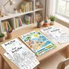 10 folhas/pacote de pôsteres de colorir cognitivos divertidos para crianças para interação pai-filho, papel de rabisco educacional desenhado à mão