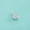 Pingente de Prata Pura S999 com Flor de Zircônia Galvanizada Pulseira de Cristal Estilo Coreano DIY Pingente de Flor Pequena de Cinco Pétalas