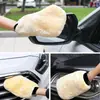 Guantes de Toalla de Coral Fleece Doble Cara, Ampliados y Engrosados para Lavado y Limpieza de Autos, Fibra Absorbente de Limpieza, Toalla de Lavado de Autos que No Suelta Pelusa