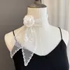 Encaje Bordado Estilo Súper Hada Princesa Cinta Esquina Puntiaguda para Mujer Bufanda Decorativa Dulce Linda Bufanda de Seda Cinta para el Cabello de Viaje Primavera y Otoño