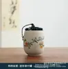 Tetera de Cerámica de Gres Mini tamaño pequeño Portátil Tetera Sellada Olla de Almacenamiento de Cabina