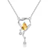 Collar Colgante Lágrimas de Sirena de Cristal Natural Plata de Ley s925 Sin Color Diseño Avanzado para Mujer Cadena para Clavícula