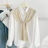 2026 Nuevo Chal Bufanda de Punto Fino Calado para Mujer, Ropa Exterior Elegante, Chaleco Versátil y Combinación de Camisa