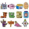 Dibujos Animados Europeos y Americanos Bob Esponja Paixing Sofá Divertido Periférico Papas Fritas Lindo Dibujo Animado Broche de Metal