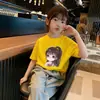 Camiseta de Manga Corta de Algodón Puro para Niñas Ropa de Verano Dulce Nuevo Estilo Top Delgado Elegante para Niñas Pequeñas y Medianas y Bebés Camiseta de Moda Genial para Niñas