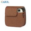 Adecuado para Cámara Instantánea Mini8/8+/9/12/Cuky Funda Protectora Tejida Retro Literaria Bolso de PU Retro