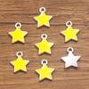 8 colores 11 * 14 mm diy estrella de cinco puntas colgante pequeño KC oro gota de aceite amuleto colgante joyería bolsas accesorios para uñas