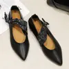 Moda Nueva Primavera/Verano 2026 Talla Grande Casual Estilo Francés Cinta de Moño Zapatos de Mujer Talla Grande para Comercio Transfronterizo