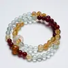 [Pulsera de Cristal Naranja Esmeralda] Cristal Natural Torre de Cristal Amarillo Fluorita Verde Pulsera para Mujer Más Fácil de Combinar Regalo Pulsera de Cristal Blanco Lote