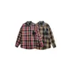 Camisa de Cuadros de Manga Larga Estilo Retro Americano para Hombre, Marca de Tendencia Primavera y Otoño, Chaqueta Top de Mezclilla con Cuello de Cuadros para Pareja para Hombre