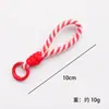 Lanyard Corto Tejido Mini de 8 cm Colgante de Llavero de Peluche Colgante Llavero Correa de Teléfono Tejida a Mano con Bloqueo de Color