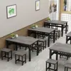 Conjunto de mesa e cadeiras de jantar lanchonete restaurante mesa Luosifen retangular fast food restaurante de churrasco mesa de jantar mesa e banqueta econômicos
