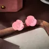 Elegantes y con Estilo Pendientes de Botón de Flor de Perla con Goteo de Aceite, Moda de Lujo Ligero, Pendientes Simples y Versátiles, Únicos Dulces Accesorios para Orejas de Gama Alta