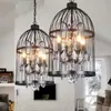 Jaula de pájaros de cristal estilo country americano barra personalidad creativa restaurante Cafetería Bar tienda de ropa hierro retro candelabro