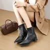 Botines de Punta de Moda para Mujer 2026 Otoño Nuevo Estilo Forrados de Borrego Tacón Grueso Elásticos Ajustados Botas de Tacón Alto Botas de Moda para Combinar con Faldas