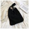 Bolsa de Lã Tricotada à Mão, Bolsa Tote Tecida de Grande Capacidade, Bolsa de Ombro Simples Versátil, Novo Dopamina de Outono e Inverno
