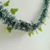 Cintas de espumillón para decoración navideña, guirnaldas decorativas, suministros para decoración de fiestas festivas, adornos de Papá Noel, guirnaldas de vid con borde blanco