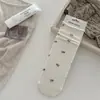 Nuevos Calcetines Otoño/Invierno 2026 Estilo Japonés para Mujer con Estampado Floral, Borde Enrollado, Caídos, Serie Color Café, Algodón Peinado, Media Pantorrilla, Calcetines para Mujer al por Mayor